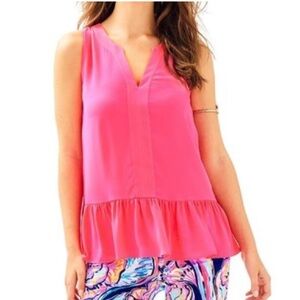 Lilly Pulitzer Gramercy Top Cosmic Coral Pink size M